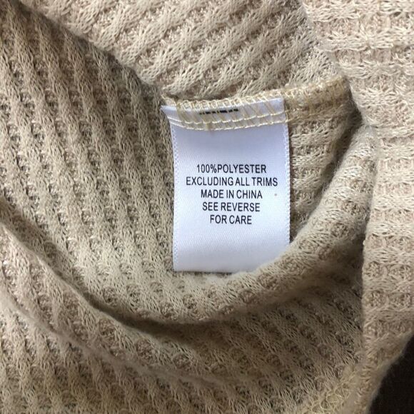 Pie In The Sky Tan Tie Front Long Sleeve Top Size M NWT - Picture 8 of 8